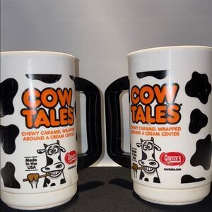 Cow Tales plastic Mugs with Black Handles